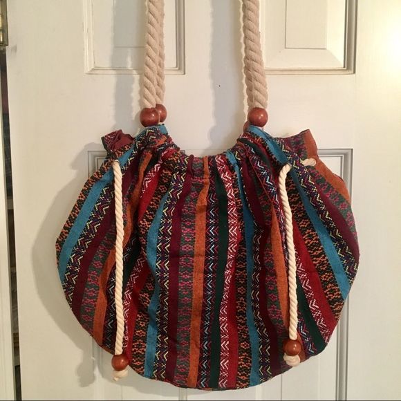 Colorful Drawstring Hobo Bucket Bag - Picture 2 of 4